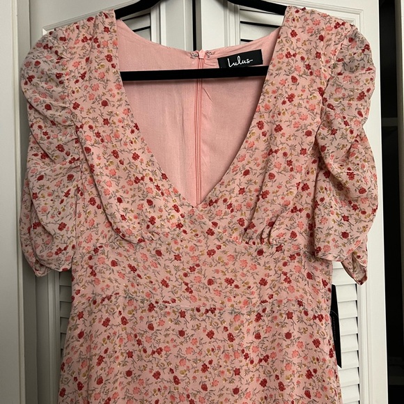 Lulu's Pink Floral Long Sleeve Dress - Picture 4 of 4